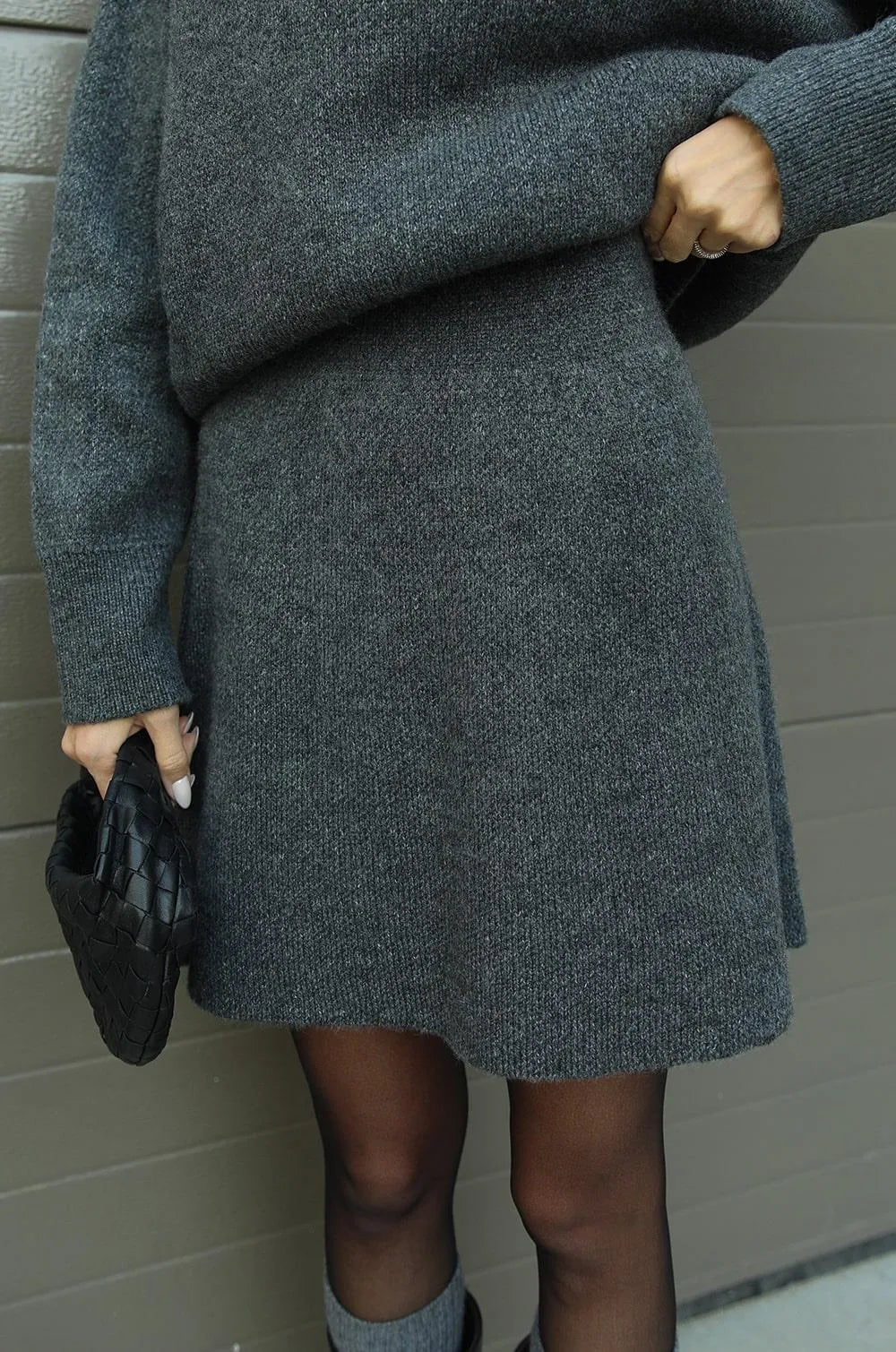 Knitted skirt suit(Top + skirt)