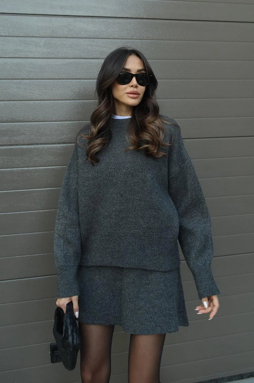 Knitted skirt suit(Top + skirt)