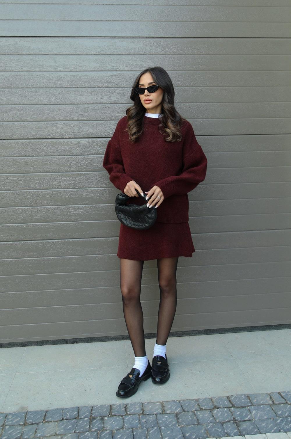 Knitted skirt suit(Top + skirt)