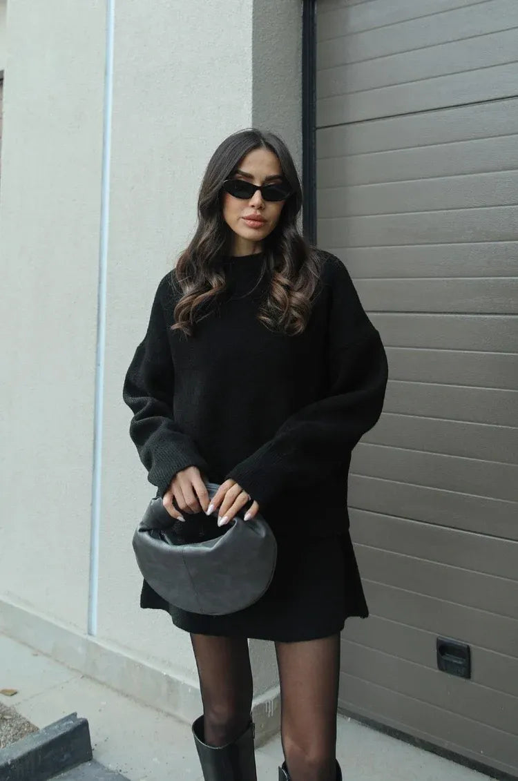 Knitted skirt suit(Top + skirt)