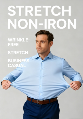Lucas Attitude Infinite Performance Dress Shirt - Executive Black - 4-Way Stretch Non-Iron