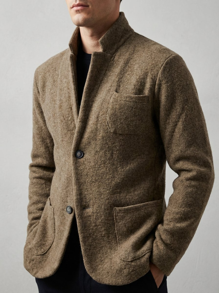 Executive Stand-Collar Blazer