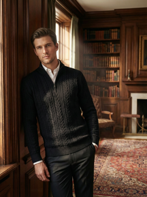 The "Oxford" Cable-Knit Quarter-Zip | Premium Textured Pullover