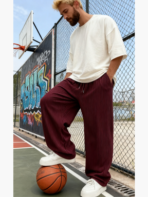 Ribbed Tube Leg Trousers