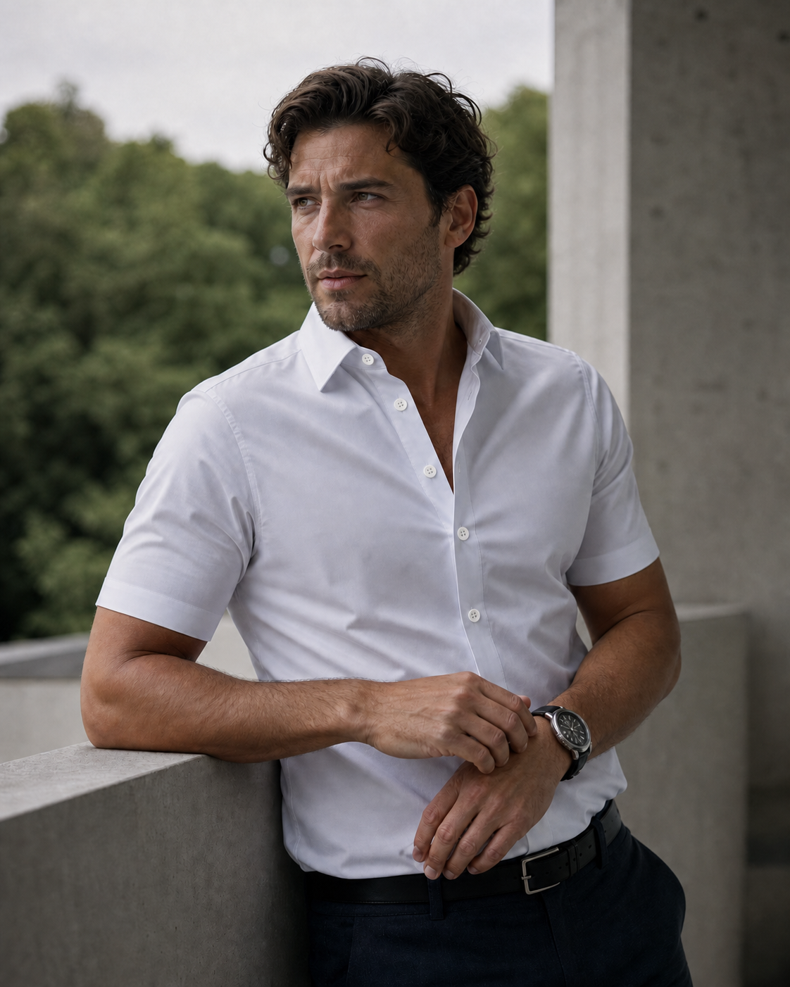 The "Infinite" Performance Short-Sleeve Shirt | 4-Way Stretch & Zero-Iron