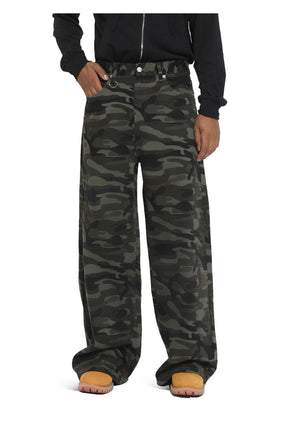 American straight-leg wide-leg floor-length stone-washed relaxed Jeans