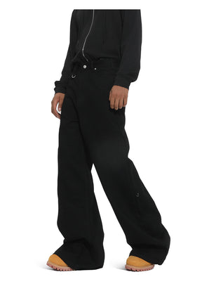 American straight-leg wide-leg floor-length stone-washed relaxed Jeans