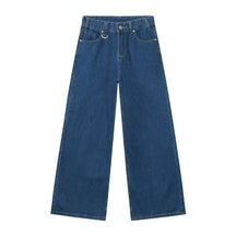 American straight-leg wide-leg floor-length stone-washed relaxed Jeans