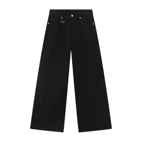 American straight-leg wide-leg floor-length stone-washed relaxed Jeans