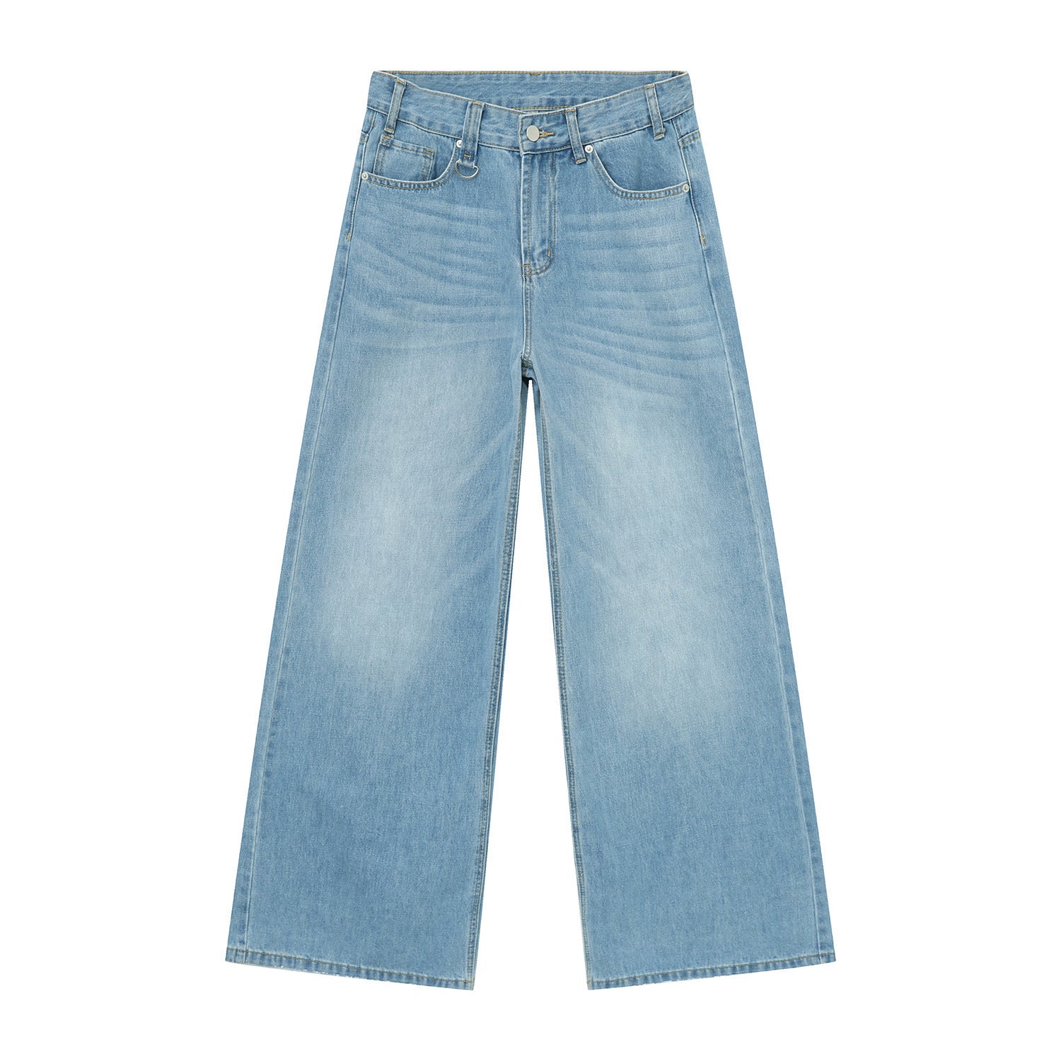 American straight-leg wide-leg floor-length stone-washed relaxed Jeans