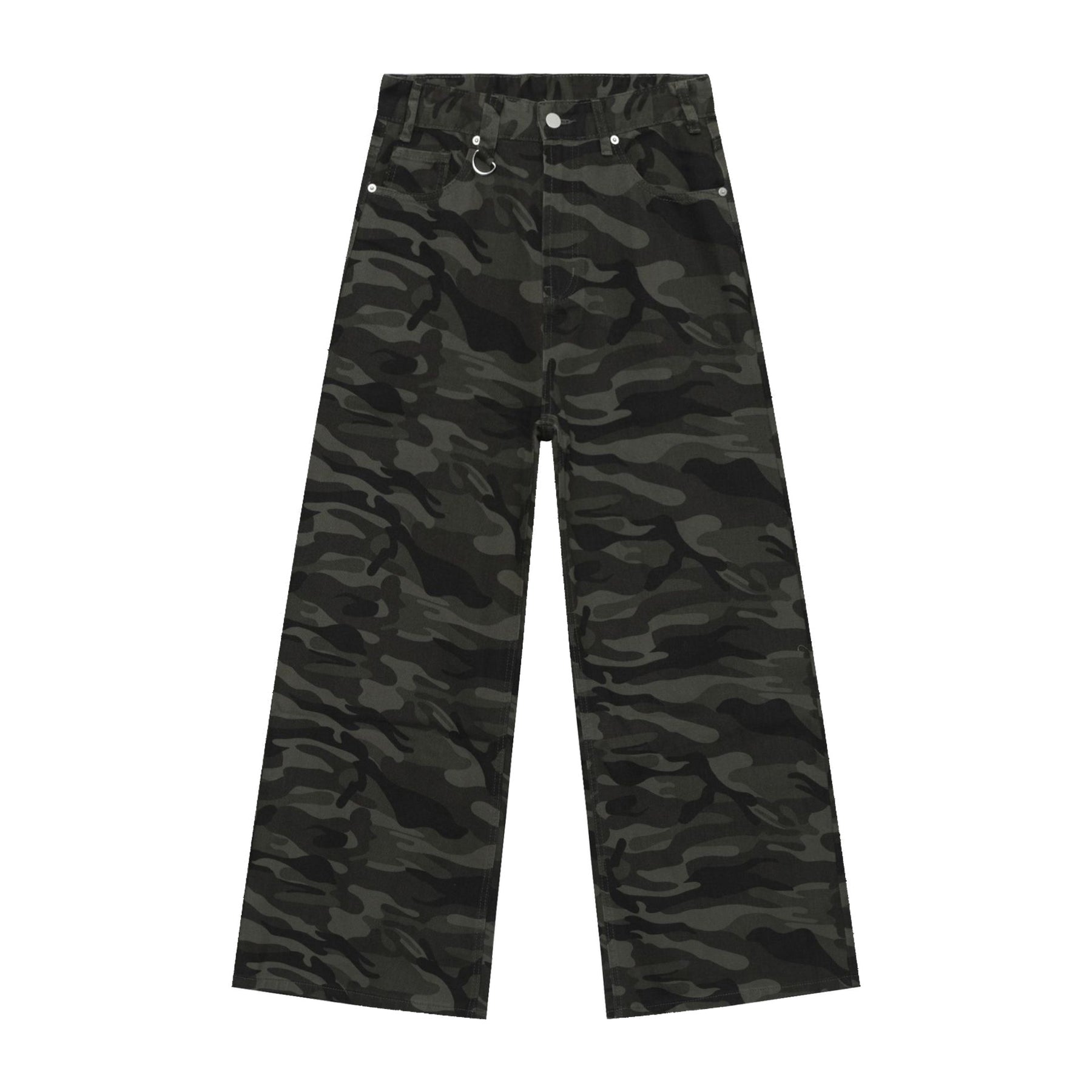 American straight-leg wide-leg floor-length stone-washed relaxed Jeans