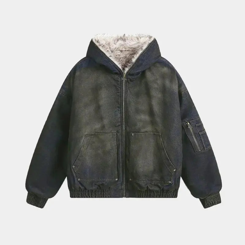 The "Intercept" Boxy Flight Jacket | Cropped Hooded Edition