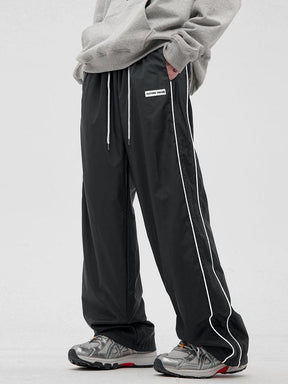 Streetwear Athleisure Loose Pocket Striped Trousers