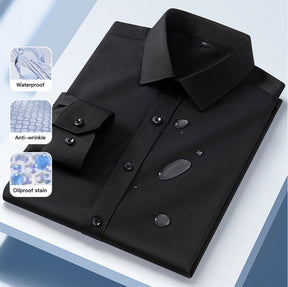 Anti-wrinkle, waterproof, oil-resistant, and stain-resistant long-sleeve shirt