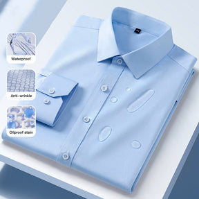 Anti-wrinkle, waterproof, oil-resistant, and stain-resistant long-sleeve shirt