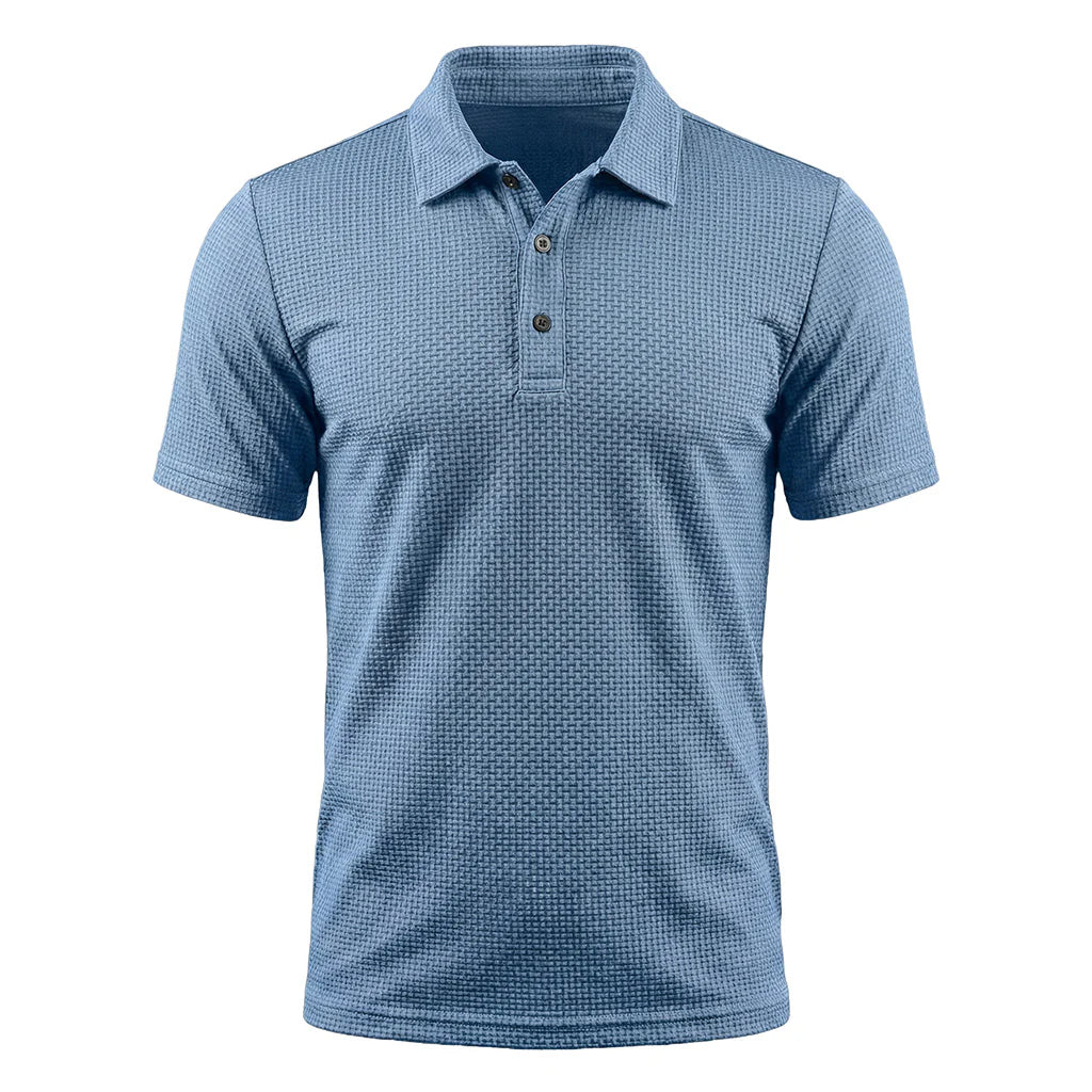 The "Riviera" Textured Knit Polo 丨Breathable Micro-Waffle Comfort