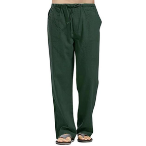 COOFANDY New York Fashion Week Linen Yoga Elastic Beach Vacation Pants Cotton Fabric Bottom Breathable Drawstring Light Loose Comfort Fit Adjustable Summer Trouser