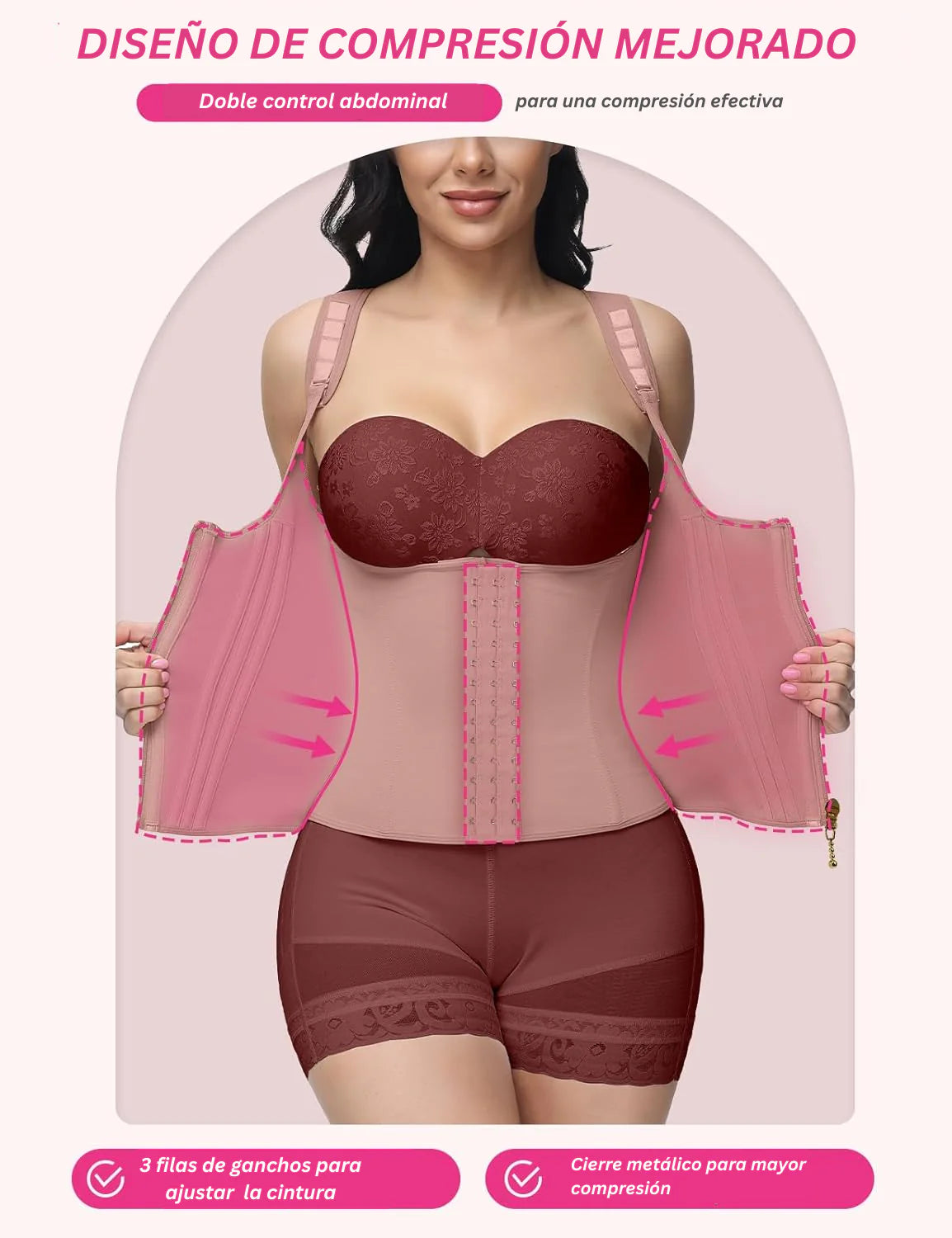 Shapewear with Double Waistband - Abdominal Control and Waist Sculpting
