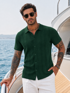 The "Riviera" Textured Polo | Ice-Silk Breathable Knit
