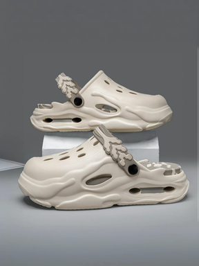 Men's colorblock hollow out design clogs