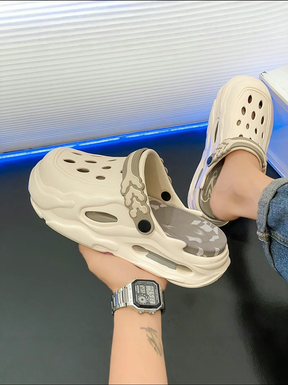 Men's colorblock hollow out design clogs