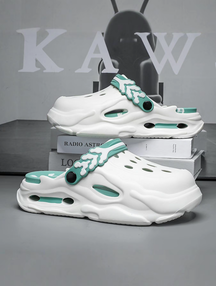 Men's colorblock hollow out design clogs