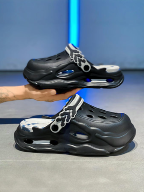 Men's colorblock hollow out design clogs