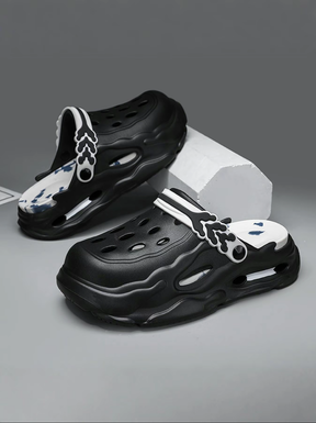 Men's colorblock hollow out design clogs