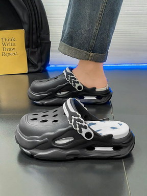 Men's colorblock hollow out design clogs