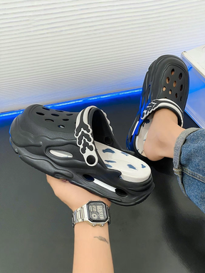 Men's colorblock hollow out design clogs