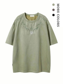 Men’s Graphic Embroidery Drop Shoulder Tee