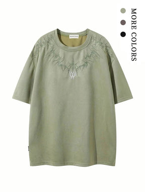 Men’s Graphic Embroidery Drop Shoulder Tee