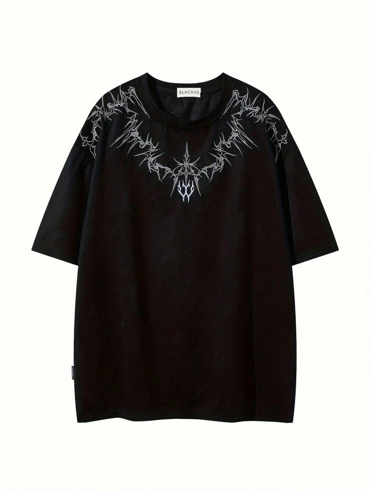 Men’s Graphic Embroidery Drop Shoulder Tee