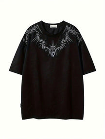 Men’s Graphic Embroidery Drop Shoulder Tee