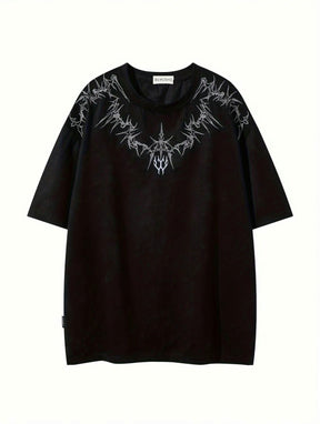 Men’s Graphic Embroidery Drop Shoulder Tee