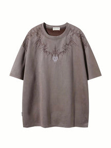 Men’s Graphic Embroidery Drop Shoulder Tee