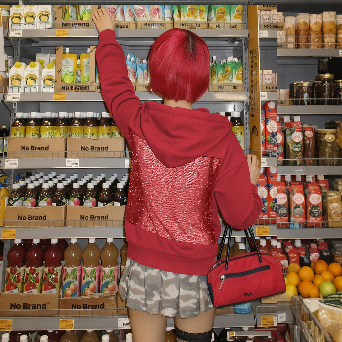 Backstage Crystal-Mesh Hoodie