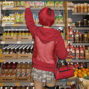 Backstage Crystal-Mesh Hoodie