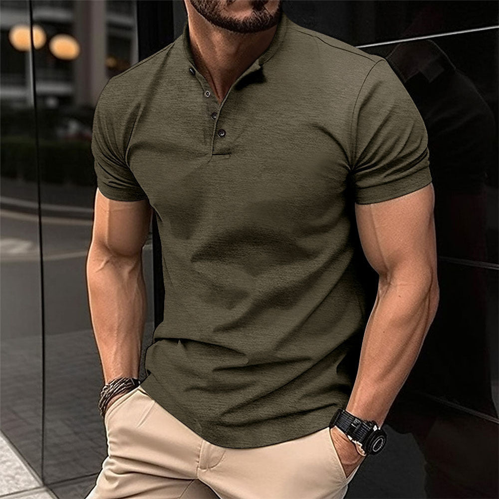 Men's casual T-shirt with buttons
