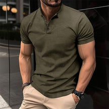 Men's casual T-shirt with buttons