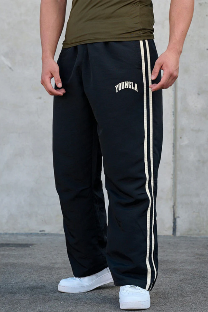 Men's double-strip stitching printed sweatpants