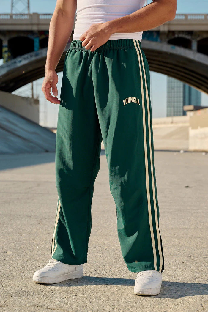 Men's double-strip stitching printed sweatpants