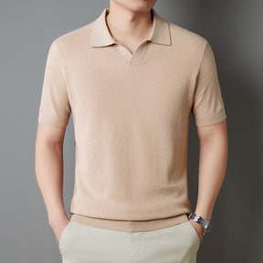 V-neck breathable short-sleeve shirt