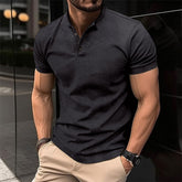 Men's casual T-shirt with buttons