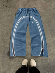 Men's Regular Fit Striped Print Drawstring Waist Sweatpants (Buy two get free shipping)