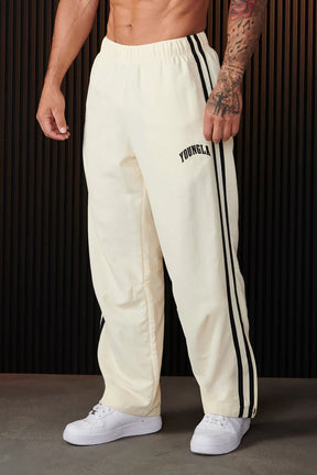 Men's double-strip stitching printed sweatpants