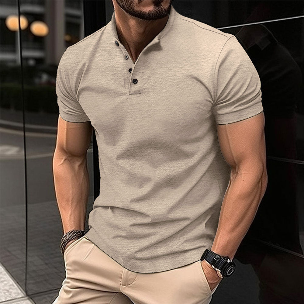 Men's casual T-shirt with buttons