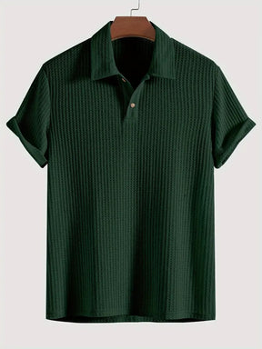 Men's Plain Jacquard Knit Polo Shirt