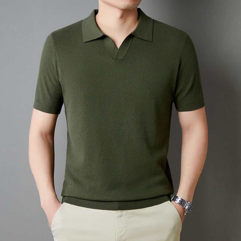 V-neck breathable short-sleeve shirt
