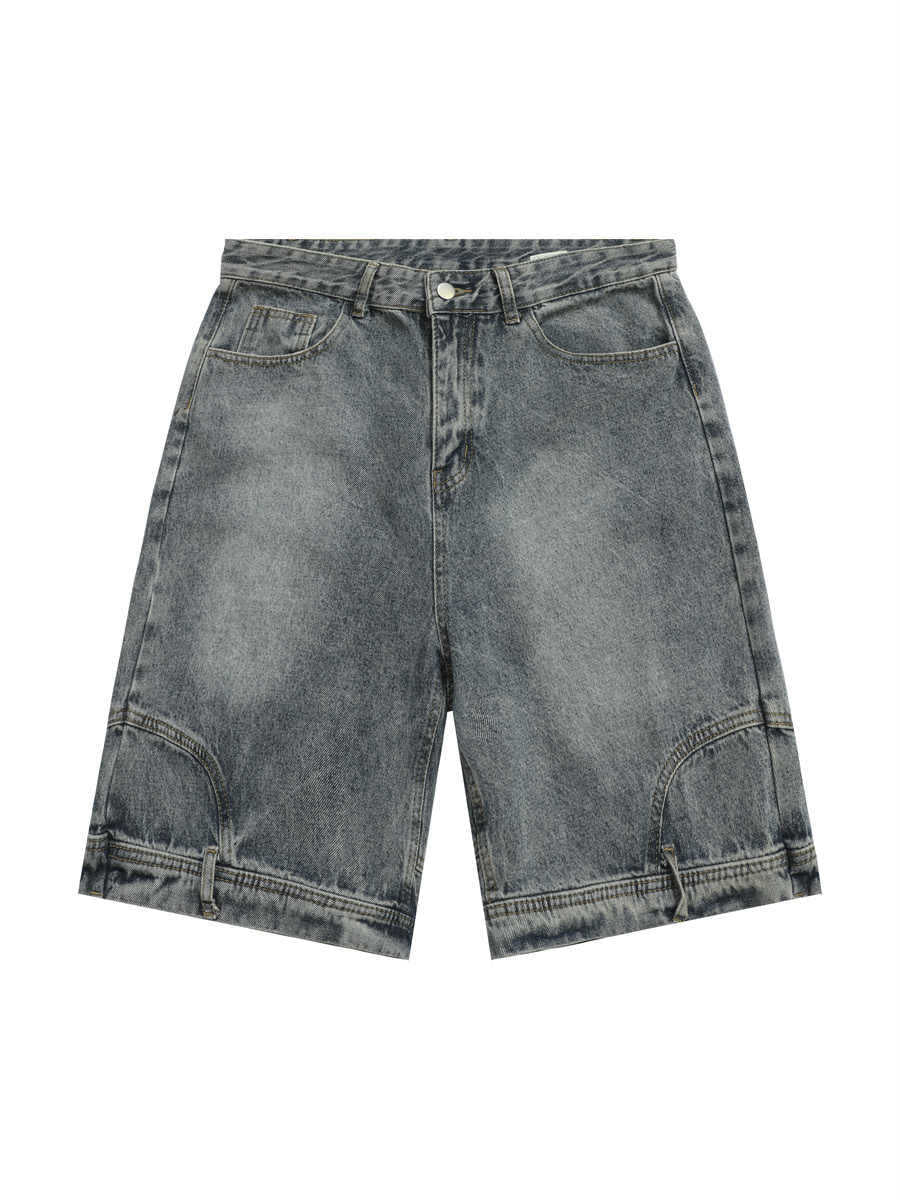 Washed Reverse Jorts Mens Casual Denim Shorts